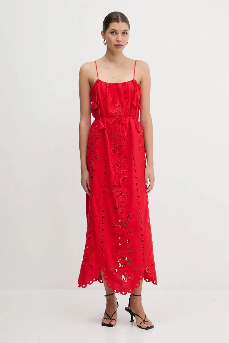 vestito di lino colore rosso 336561