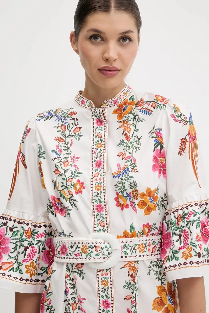 vestito in cotone colore bianco 335967 miniatura 4