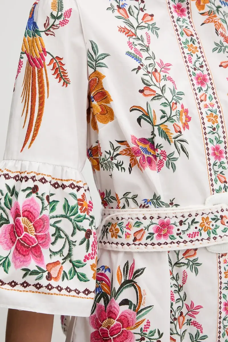 vestito in cotone colore bianco 335967 miniatura 5