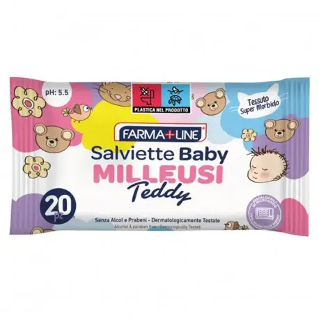 Salviette Baby Milleusi Teddy - 20 Pezzi