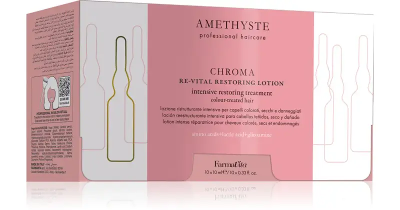 Amethyste Chroma trattamento rigenerante effetto seta per capelli tinti 10× 10 ml
