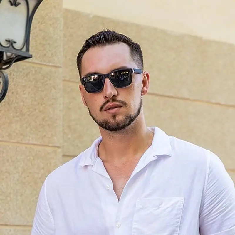 Farrobor Occhiali da sole Uomo Nero 802021 miniatura 3