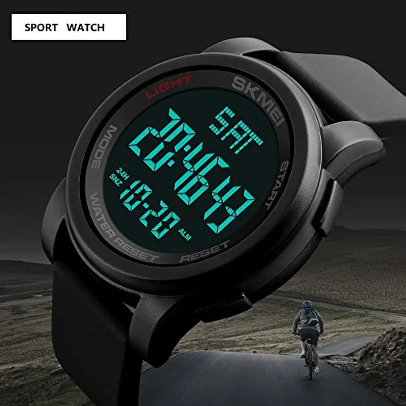 Farsler - Orologio sportivo da uomo, multifunzione, a doppio fuso orario, impermeabile fino a 50 m, quadrante grande, allarme, cronometro, orologio elettronico luminoso per sport all'aria aperta miniatura 2