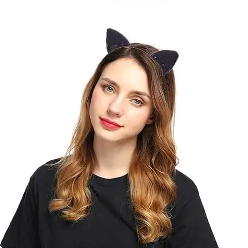 Fasce con Paillettes e Orecchie di Gatto - Cerchi in Metallo per Capelli con Glitter per Donne e Ragazze - Per Vita miniatura 2