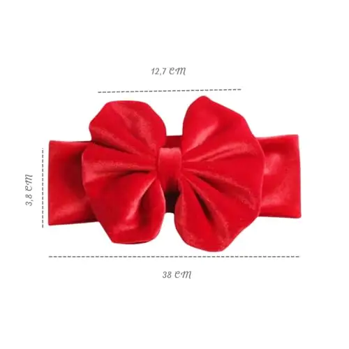 Fascetta per Capelli Neonata con Fiocco in Velluto-Fascia per capelli Bambina (da 3 a 18 mesi) miniatura 2