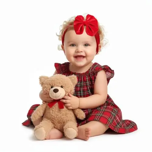 Fascetta per Capelli Neonata con Fiocco in Velluto-Fascia per capelli Bambina (da 3 a 18 mesi) miniatura 3