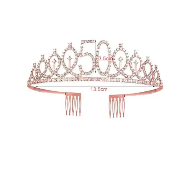 Fascia in Italiano 50 Anni di Compleanno Donna Tiara Corona Decorazioni Addobbi miniatura 3