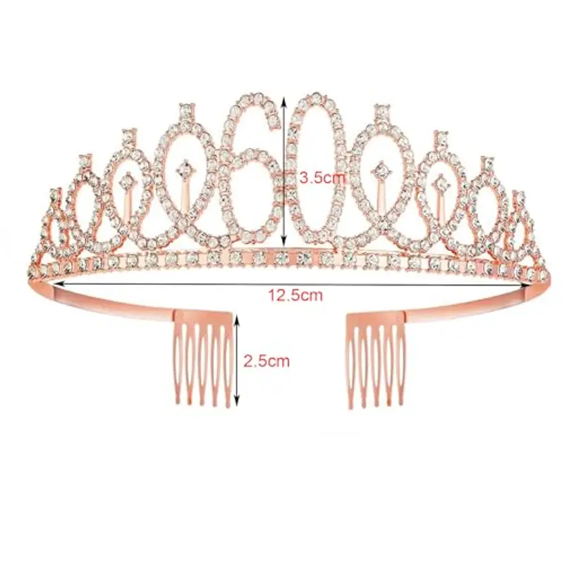 Fascia in Italiano 60 Anni di Compleanno Donna Tiara Corona Decorazioni Addobbi miniatura 3