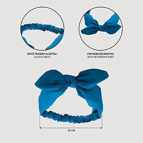 Fascia per capelli Disney, Minnie Mouse, fermacapelli con nodo, elastico, rosa miniatura 3