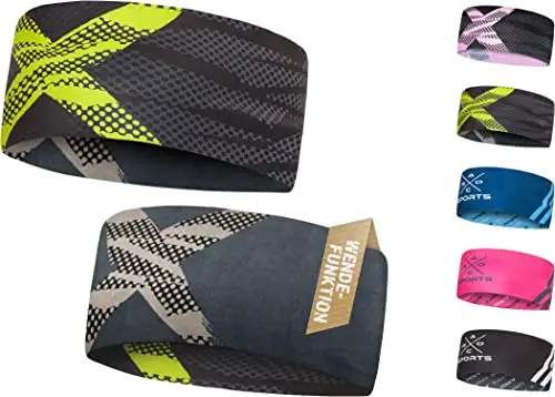 Fascia per capelli reversibile | leggera ed elastica | Tecnologia AROC-Dry – ad asciugatura rapida, assorbe il sudore |