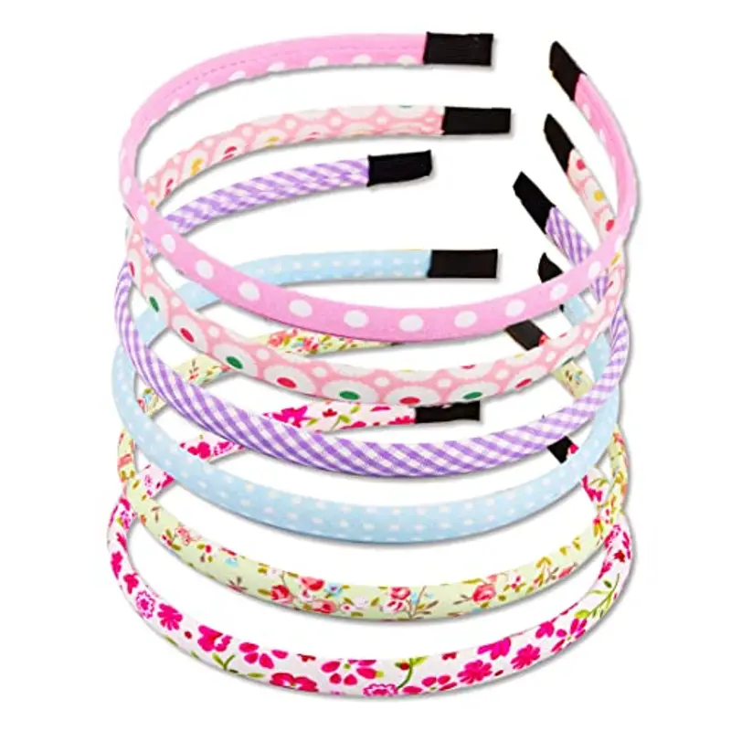 BRAND Fascia Corona Fiori Bambina 6pz Cotone Poliestere Multicolore Compleanno