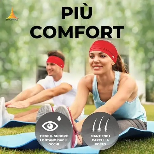 Fascia Sportiva da Uomo French Fitness Revolution - Fascia Anti Sudore Uomini per Corsa, Crossfit, Allenamento e per miniatura 3