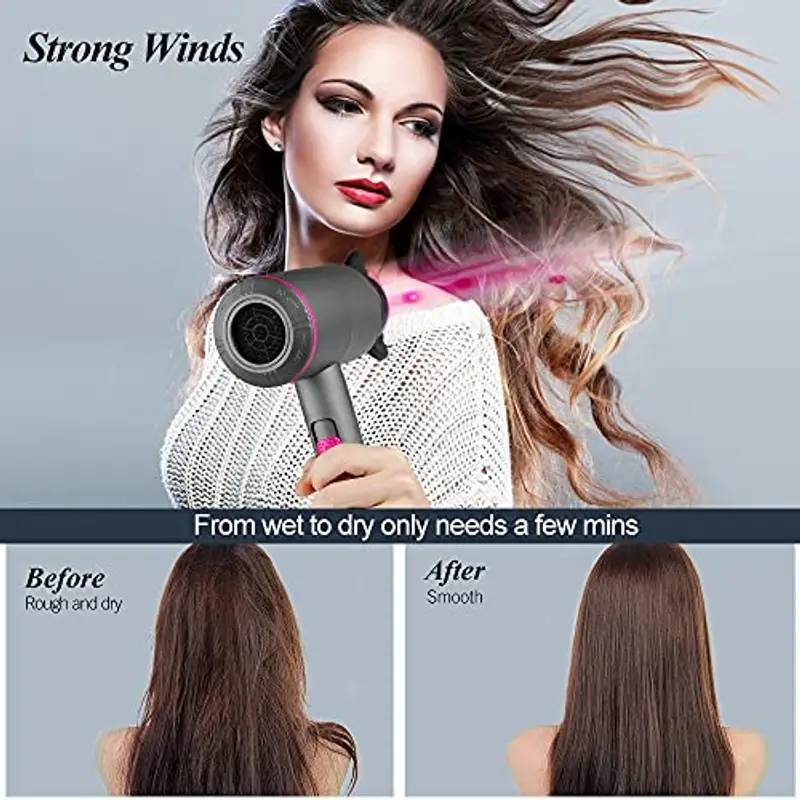 Faszin Ascigacapelli Professionale, Phon Capelli con Motore AC Phone Capelli con 3 Impostazioni di Temperatura miniatura 2