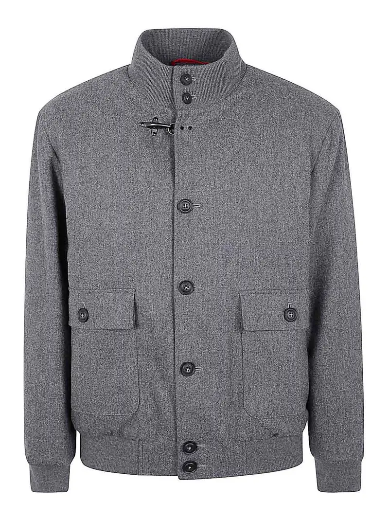 Bomber in Flanella Cardata Grigio
