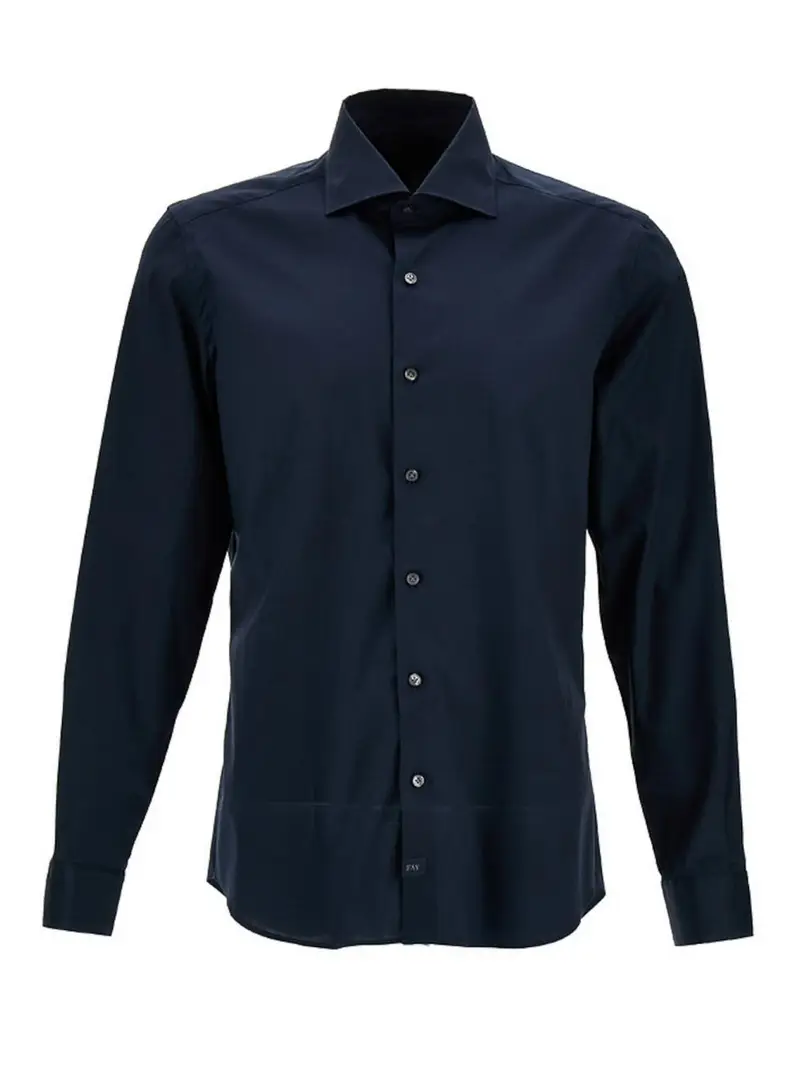 Camicia blu in cotone