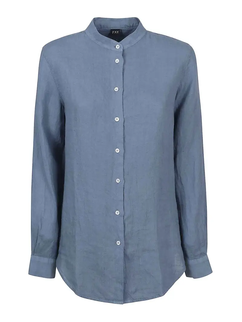 Camicia di lino Blu