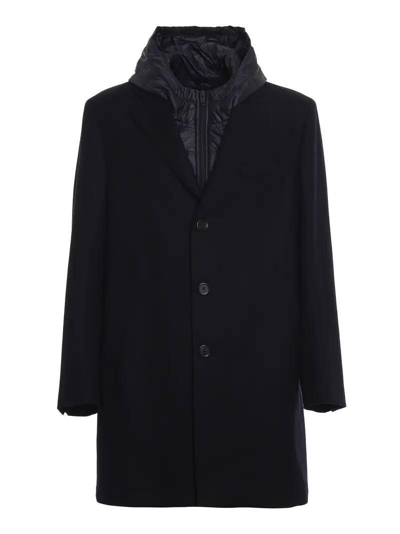Cappotto in twill di lana Blu