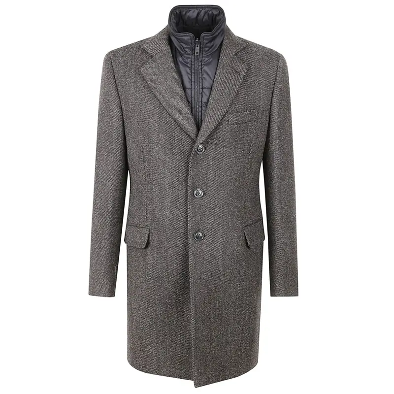 cappotto uomo double in cammello grigio