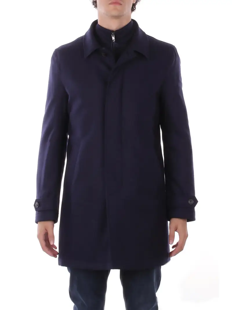 Cappotto Uomo FAY Indaco Easy morning db front