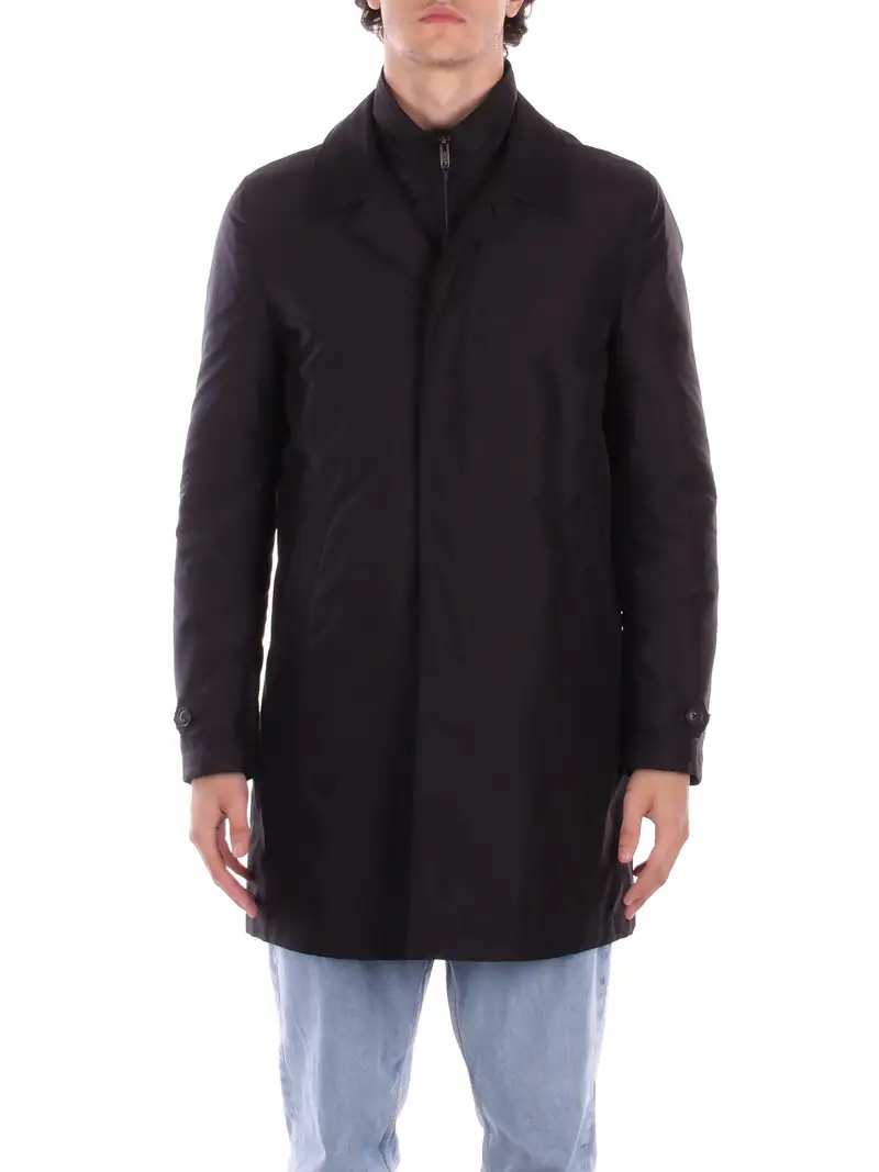 Cappotto Uomo FAY Nero Easy moning db front