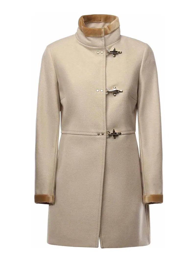 Cappotto Virginia In Panno Di Lana Melange Bianco