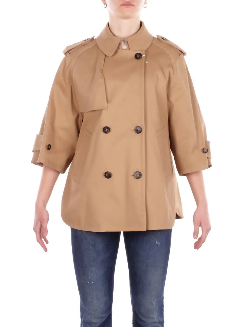 Giubbotto Donna FAY Cammello Caban trench mc + ricamo