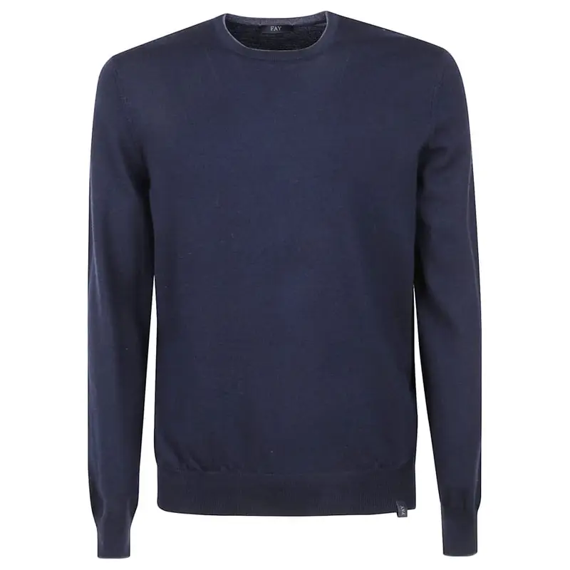 maglia girocollo uomo in lana blu