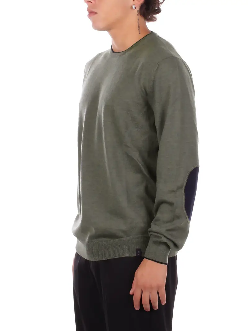 Maglia Uomo FAY Ardesia Maglia giro profili +toppe miniatura 2