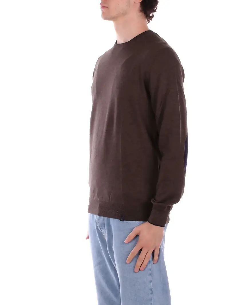 Maglia Uomo FAY Caffe Maglia giro profili +toppe miniatura 2