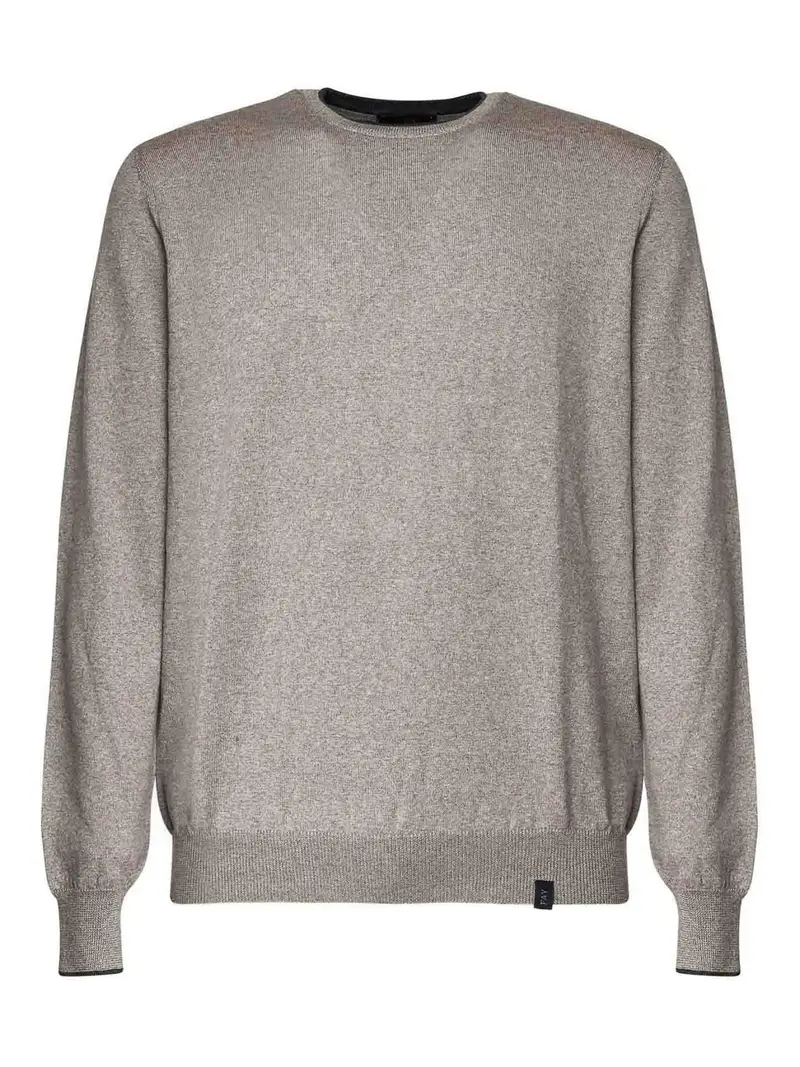 Maglione con patch di profilo sui gomiti Beige