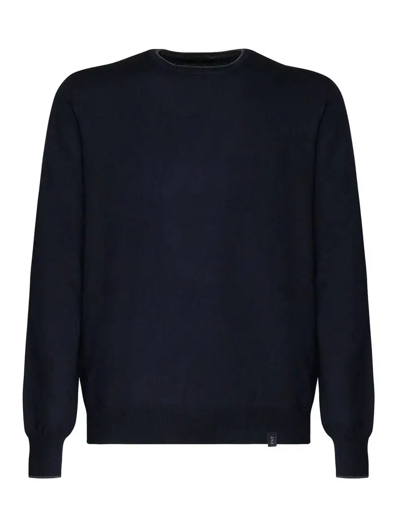 Maglione con patch di profilo sui gomiti Blu