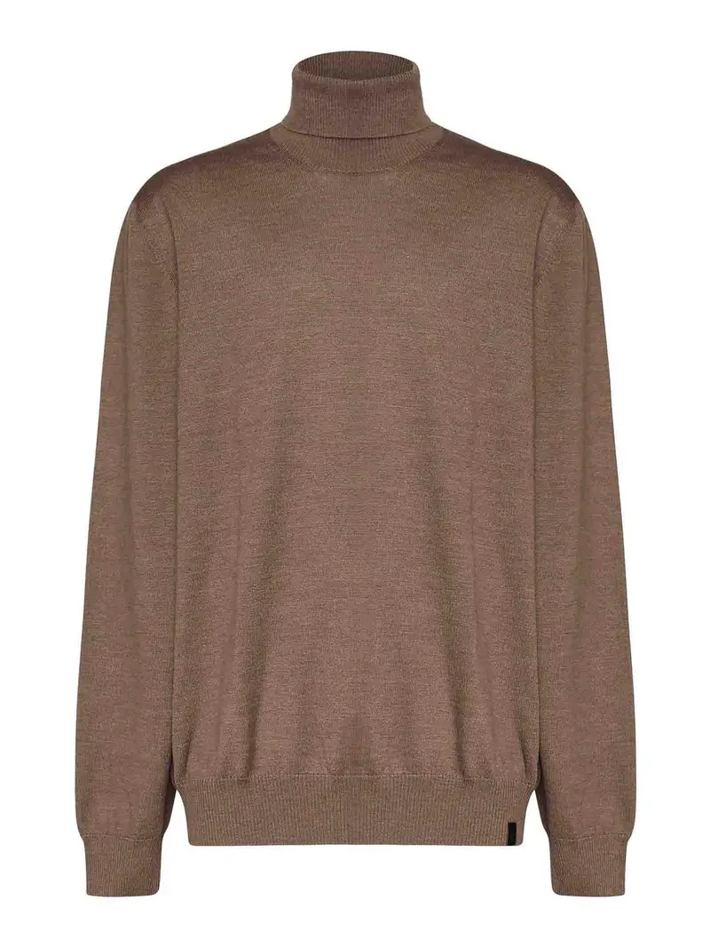 Maglione di dolcevita di lana vergine Beige
