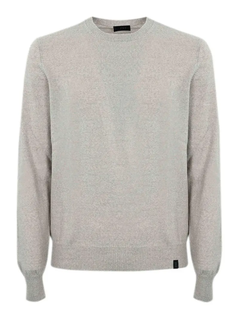 Maglione di lana a collo dell'equipaggio Grigio