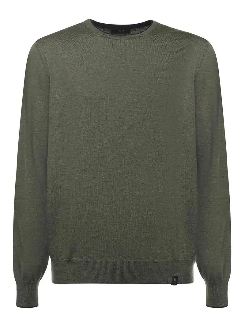 Maglione Girocollo In Lana Verde