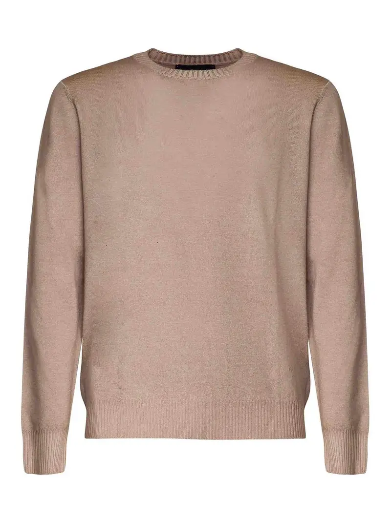 Maglione In Lana Vergine Tinta Beige