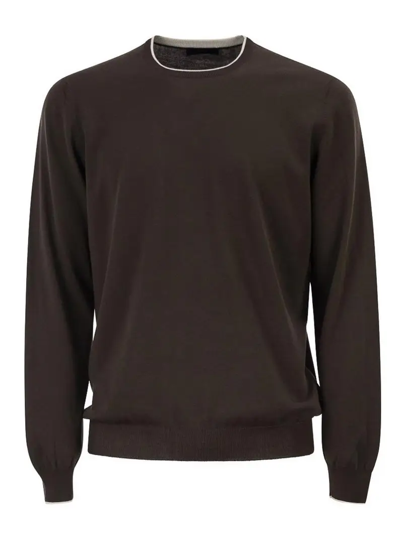 Maglione In Maglia Di Cotone Marrone