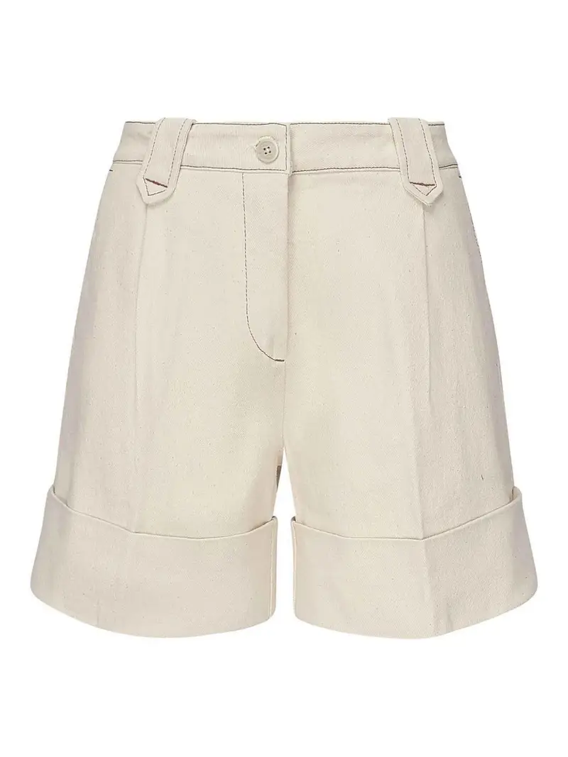 Pantaloncini di cotone con cuffia Beige