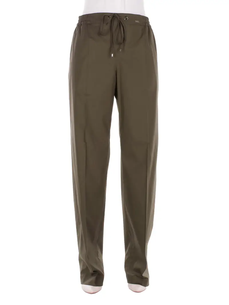 Pantalone Donna FAY Verde Easy pant con coulisse placche