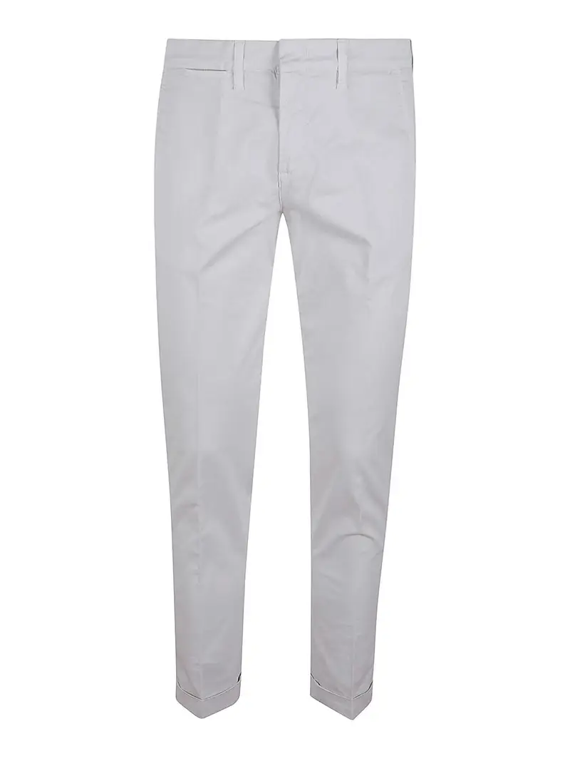 Pantalone In Raso Di Cotone Stretch Grigio Scuro
