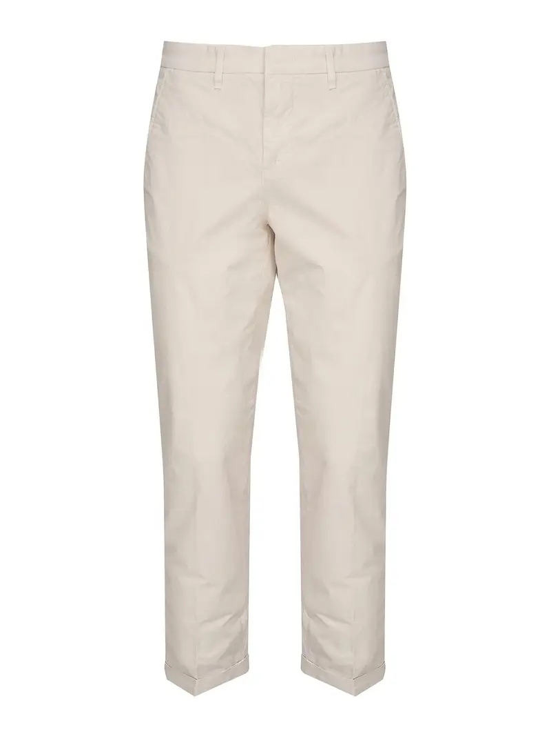 Pantaloni capri popin di cotone Bianco