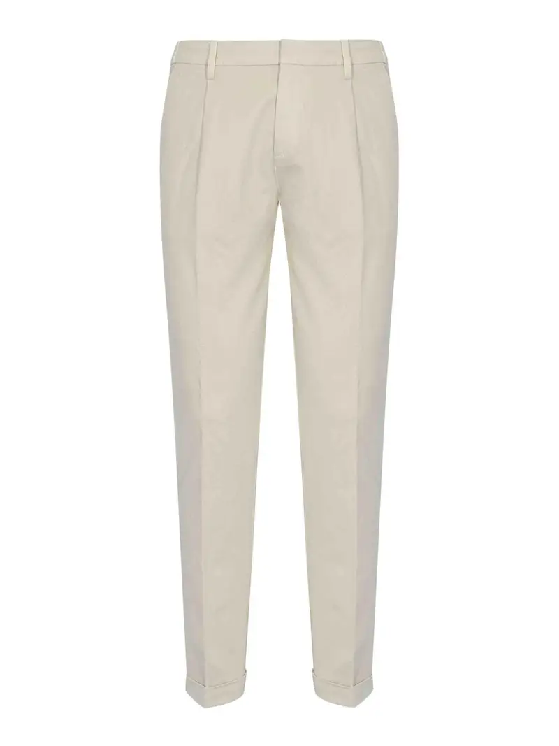 Pantaloni Capri Slim In Gabardine Di Cotone Bianco