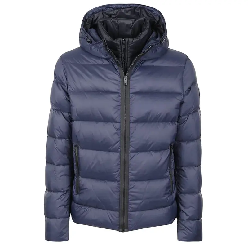 piumino corto uomo in nylon blu