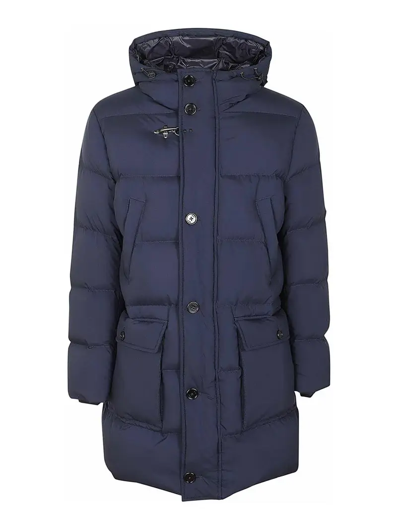 Piumino imbottito in nylon imbottito in piumi Blu