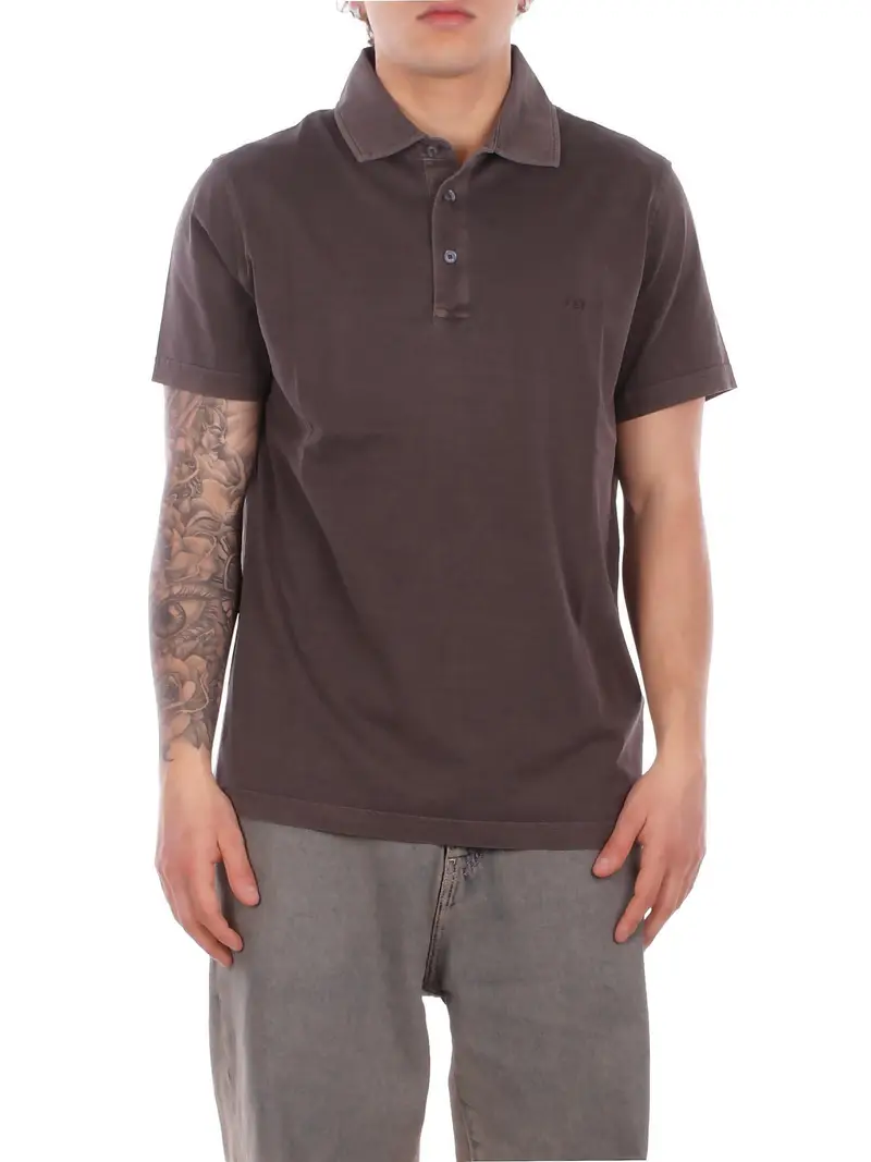 Polo Uomo FAY Marrone scuro Polo fay jersey fros embroider