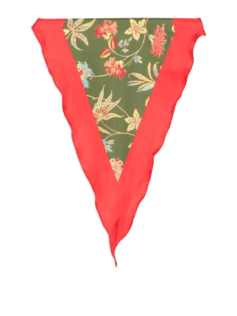 Sciarpa in twill di seta multicolore Rosso