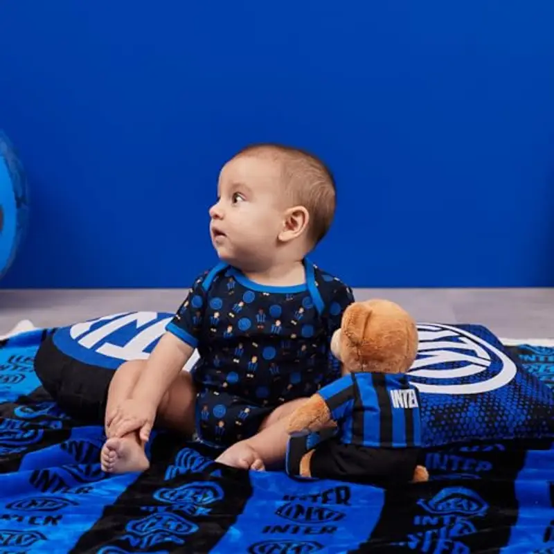 FC Internazionale Milano S.p.A. Set di 2 bodya maniche corte, neonato 0-24 mesi, Unisex, 100% cotone, Bianco, 9 mesi miniatura 3