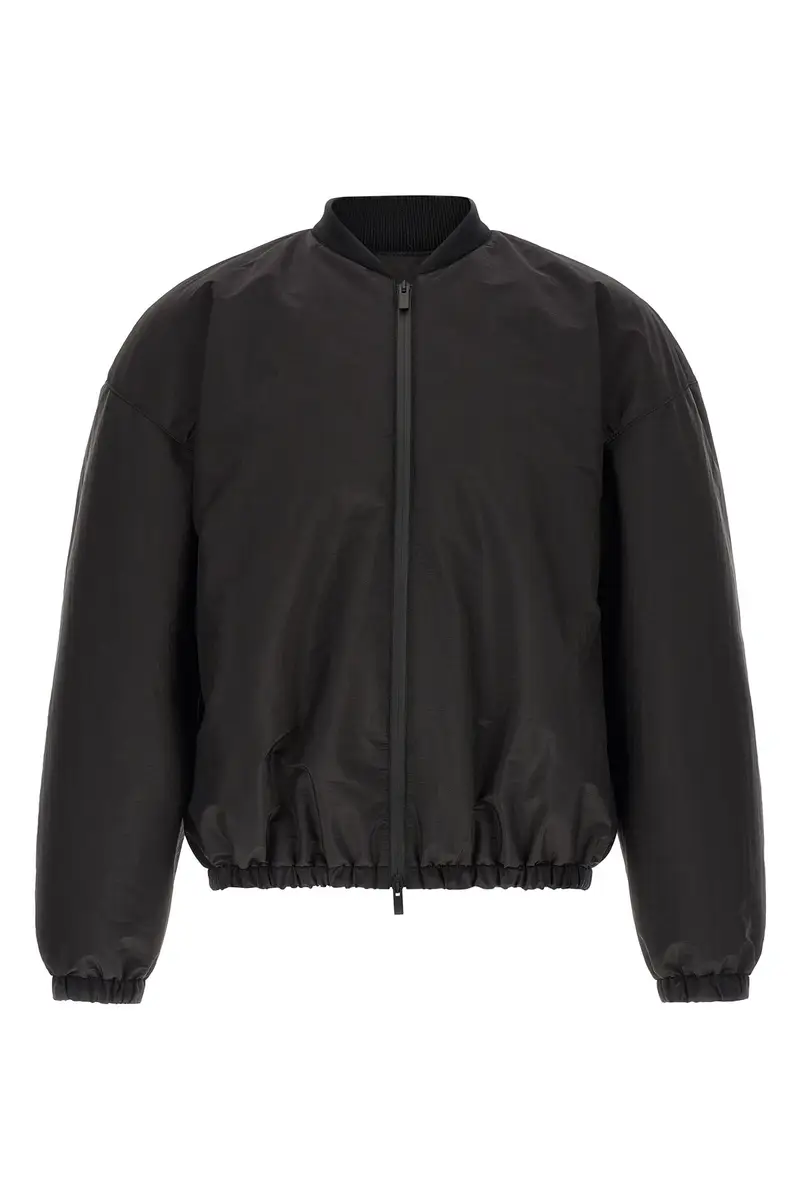 Bomber Effetto Satin Nero