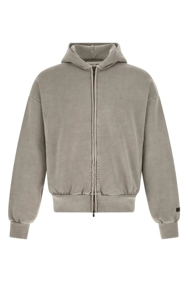 Felpa Con Cappuccio Classic Fleece Full Zip Grigio
