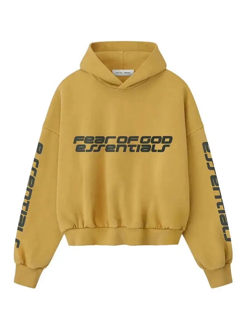 Felpa con cappuccio comoda e corta Giallo