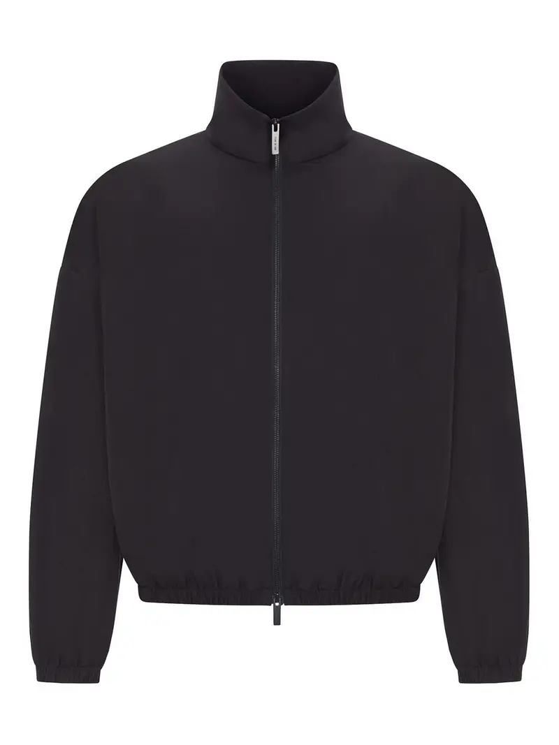 Felpa con cerniera in nylon Nero